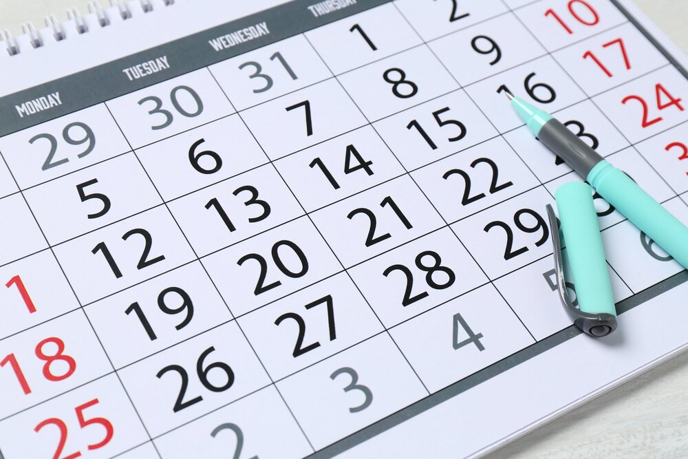 Kalender mit abgestimmten Terminen